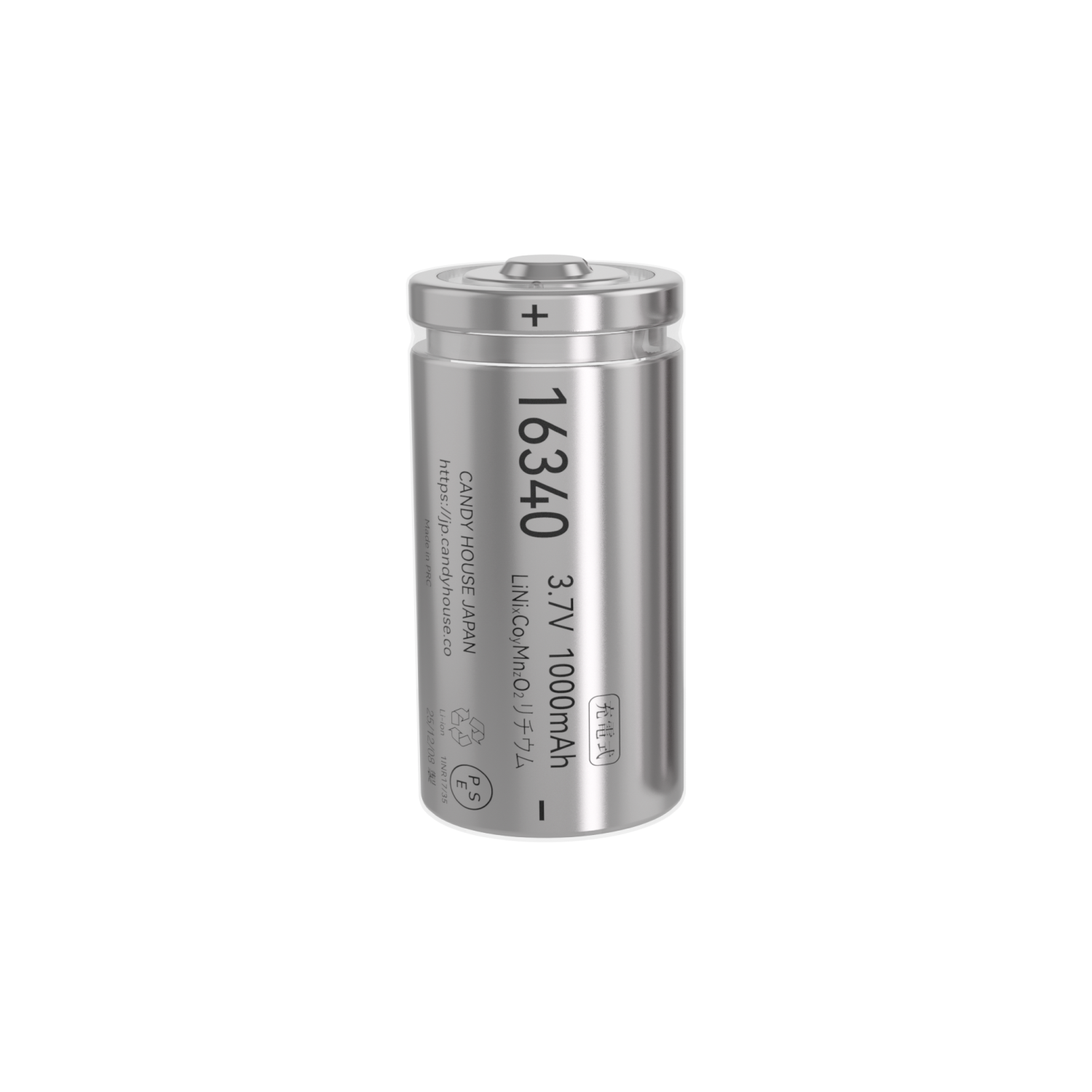 1000mAh高容量16340 充電式リチウム電池1本 バッテリー - CANDY HOUSE JAPAN